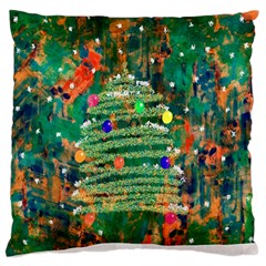 Watercolour Christmas Tree Painting Standard Flano Cushion Case (two Sides) by Simbadda