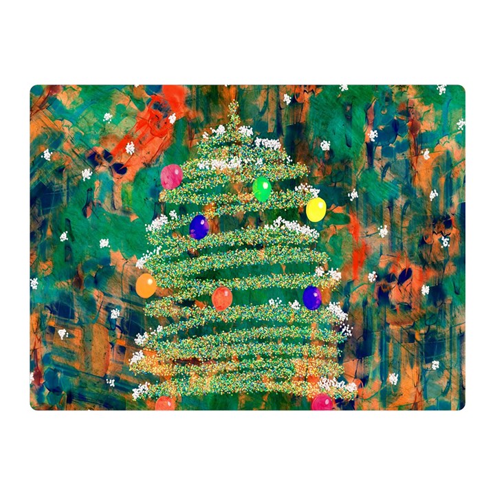 Watercolour Christmas Tree Painting Double Sided Flano Blanket (Mini) 