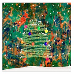 Watercolour Christmas Tree Painting Large Satin Scarf (square) by Simbadda