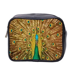 Peacock Bird Feathers Mini Toiletries Bag 2-side by Simbadda