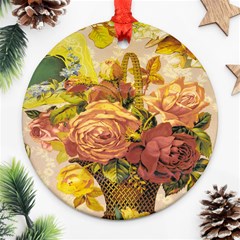 Victorian Background Round Ornament (two Sides) by Simbadda