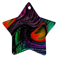 Peacock Feather Rainbow Ornament (star) by Simbadda