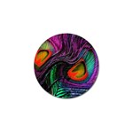 Peacock Feather Rainbow Golf Ball Marker (10 pack) Front