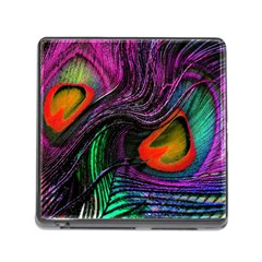 Peacock Feather Rainbow Memory Card Reader (square) by Simbadda