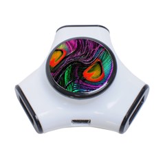 Peacock Feather Rainbow 3-port Usb Hub by Simbadda