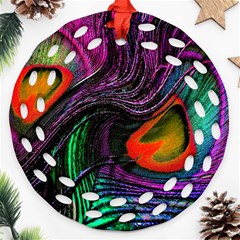 Peacock Feather Rainbow Ornament (round Filigree)