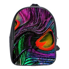 Peacock Feather Rainbow School Bags (xl)  by Simbadda