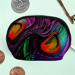 Peacock Feather Rainbow Accessory Pouches (medium)  by Simbadda