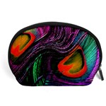 Peacock Feather Rainbow Accessory Pouches (Large)  Front