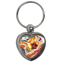 Colourful Abstract Background Design Key Chains (heart)  by Simbadda