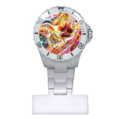 Colourful Abstract Background Design Plastic Nurses Watch by Simbadda