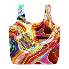 Colourful Abstract Background Design Full Print Recycle Bags (l) 