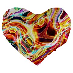 Colourful Abstract Background Design Large 19  Premium Flano Heart Shape Cushions by Simbadda