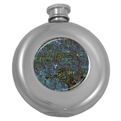 Stone Paints Texture Pattern Round Hip Flask (5 Oz) by Simbadda