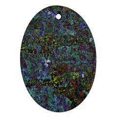 Stone Paints Texture Pattern Oval Ornament (two Sides) by Simbadda