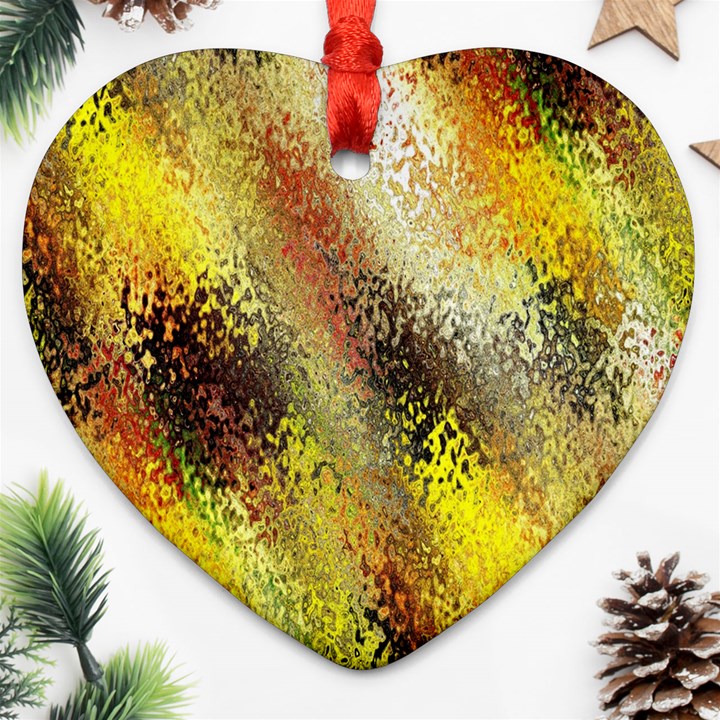 Multi Colored Seamless Abstract Background Heart Ornament (Two Sides)