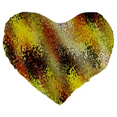 Multi Colored Seamless Abstract Background Large 19  Premium Heart Shape Cushions by Simbadda