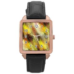 Multi Colored Seamless Abstract Background Rose Gold Leather Watch  by Simbadda