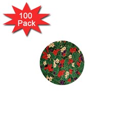 Berries And Leaves 1  Mini Buttons (100 Pack)  by Simbadda