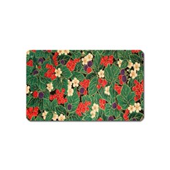 Berries And Leaves Magnet (name Card) by Simbadda