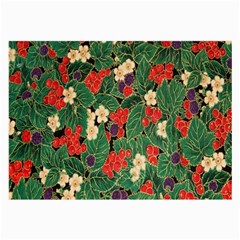 Berries And Leaves Large Glasses Cloth (2-side) by Simbadda