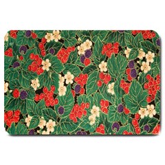 Berries And Leaves Large Doormat  by Simbadda