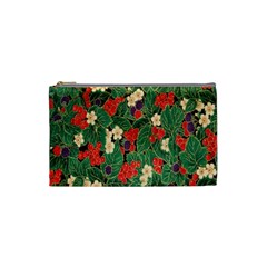 Berries And Leaves Cosmetic Bag (small)  by Simbadda