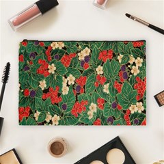 Berries And Leaves Cosmetic Bag (large)  by Simbadda