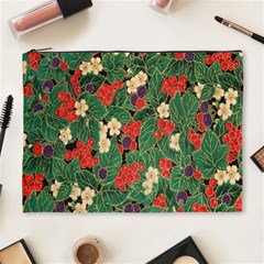 Berries And Leaves Cosmetic Bag (xl) by Simbadda