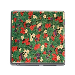 Berries And Leaves Memory Card Reader (square) by Simbadda