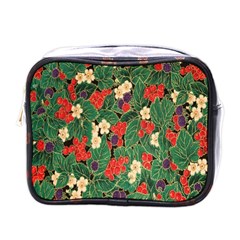 Berries And Leaves Mini Toiletries Bags by Simbadda