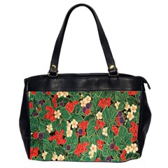 Berries And Leaves Office Handbags (2 Sides)  by Simbadda