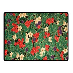 Berries And Leaves Fleece Blanket (small) by Simbadda