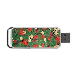 Berries And Leaves Portable Usb Flash (one Side) by Simbadda