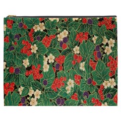 Berries And Leaves Cosmetic Bag (xxxl)  by Simbadda