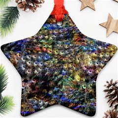 Multi Color Peacock Feathers Ornament (star) by Simbadda