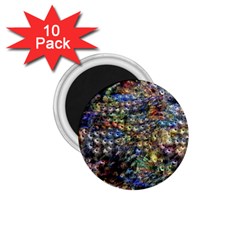 Multi Color Peacock Feathers 1 75  Magnets (10 Pack)  by Simbadda