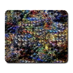 Multi Color Peacock Feathers Large Mousepads by Simbadda