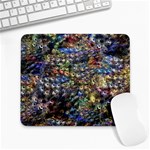 Multi Color Peacock Feathers Large Mousepads Front