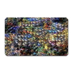 Multi Color Peacock Feathers Magnet (rectangular) by Simbadda