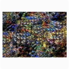 Multi Color Peacock Feathers Large Glasses Cloth (2-side) by Simbadda