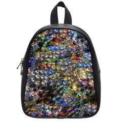 Multi Color Peacock Feathers School Bags (small)  by Simbadda