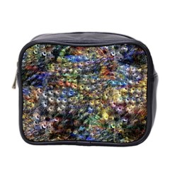 Multi Color Peacock Feathers Mini Toiletries Bag 2-side by Simbadda