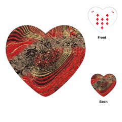 Red Gold Black Background Playing Cards (heart)  by Simbadda