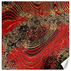 Red Gold Black Background Canvas 16  X 16   by Simbadda