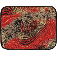 Red Gold Black Background Fleece Blanket (mini) by Simbadda