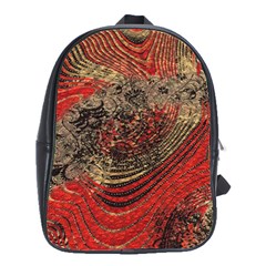 Red Gold Black Background School Bags(large)  by Simbadda