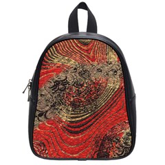 Red Gold Black Background School Bags (small)  by Simbadda