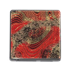 Red Gold Black Background Memory Card Reader (square) by Simbadda