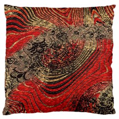 Red Gold Black Background Large Cushion Case (one Side) by Simbadda